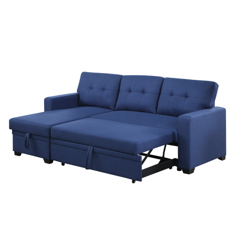 Upholstered Pull out Sectional Sofa with Chaise、、casual