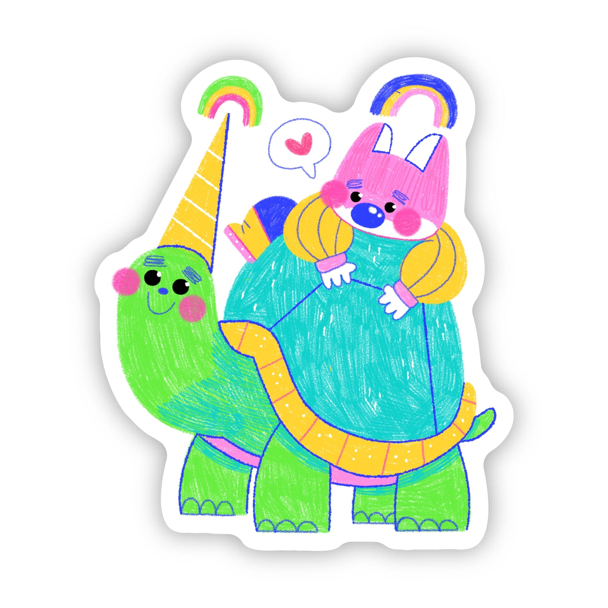  Cute Turtle & Dog Sticker、mySite、elrpsem3k