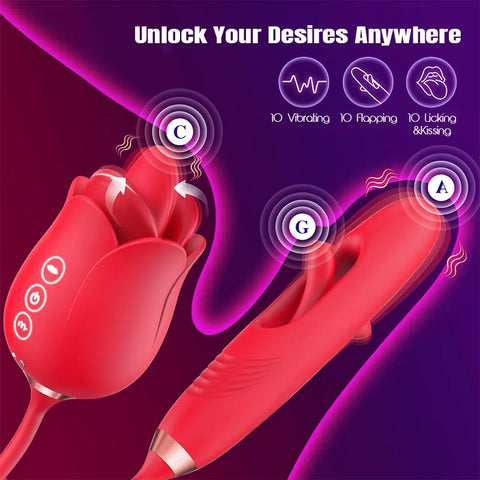 Rose Licking and Flapping Vibrator