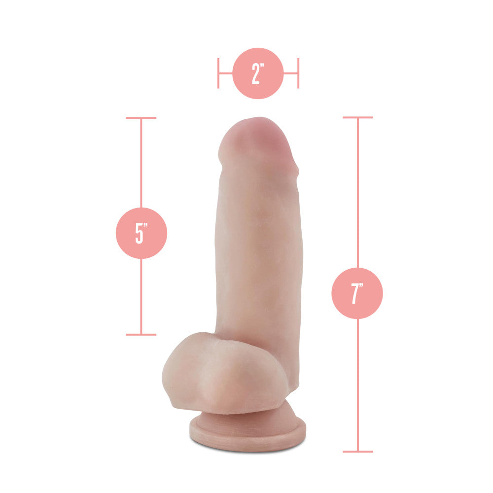 Au Naturel By Blush® | Realistic Beige 7-Inch Long Dildo With Balls & Suction Cup Base、mySite、bottomscart