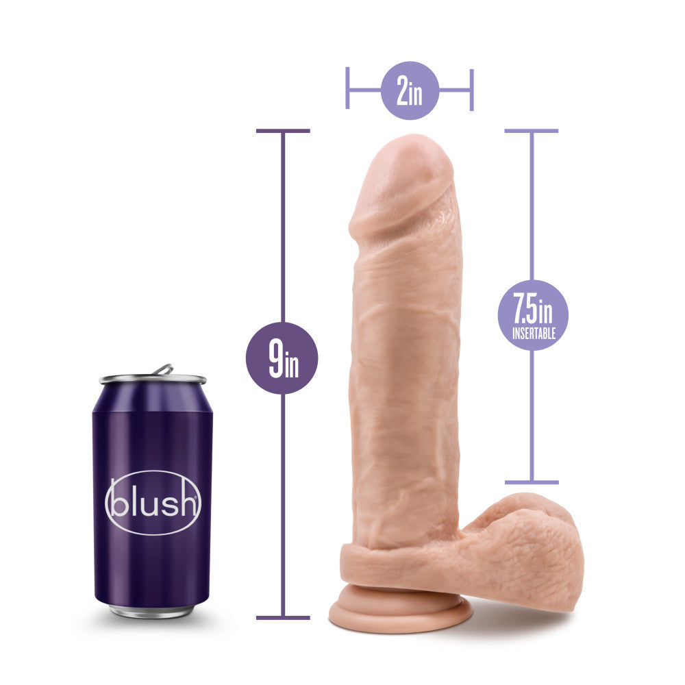 Au Naturel By Blush® | Realistic Vanilla 9-Inch Long Dildo With Balls & Suction Cup Base、mySite、bottomscart