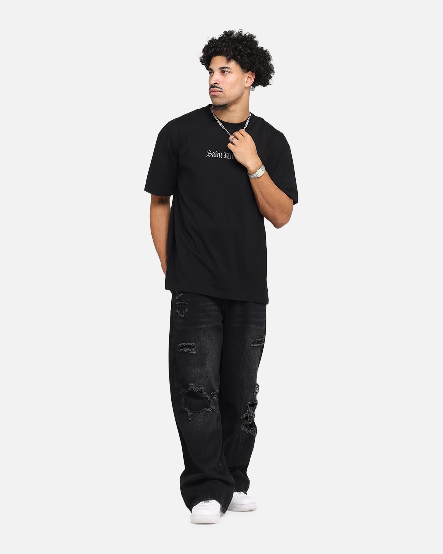 Saint Morta Weiry Hearts Boxy T-Shirt Black、mySite、zt4zffjzw