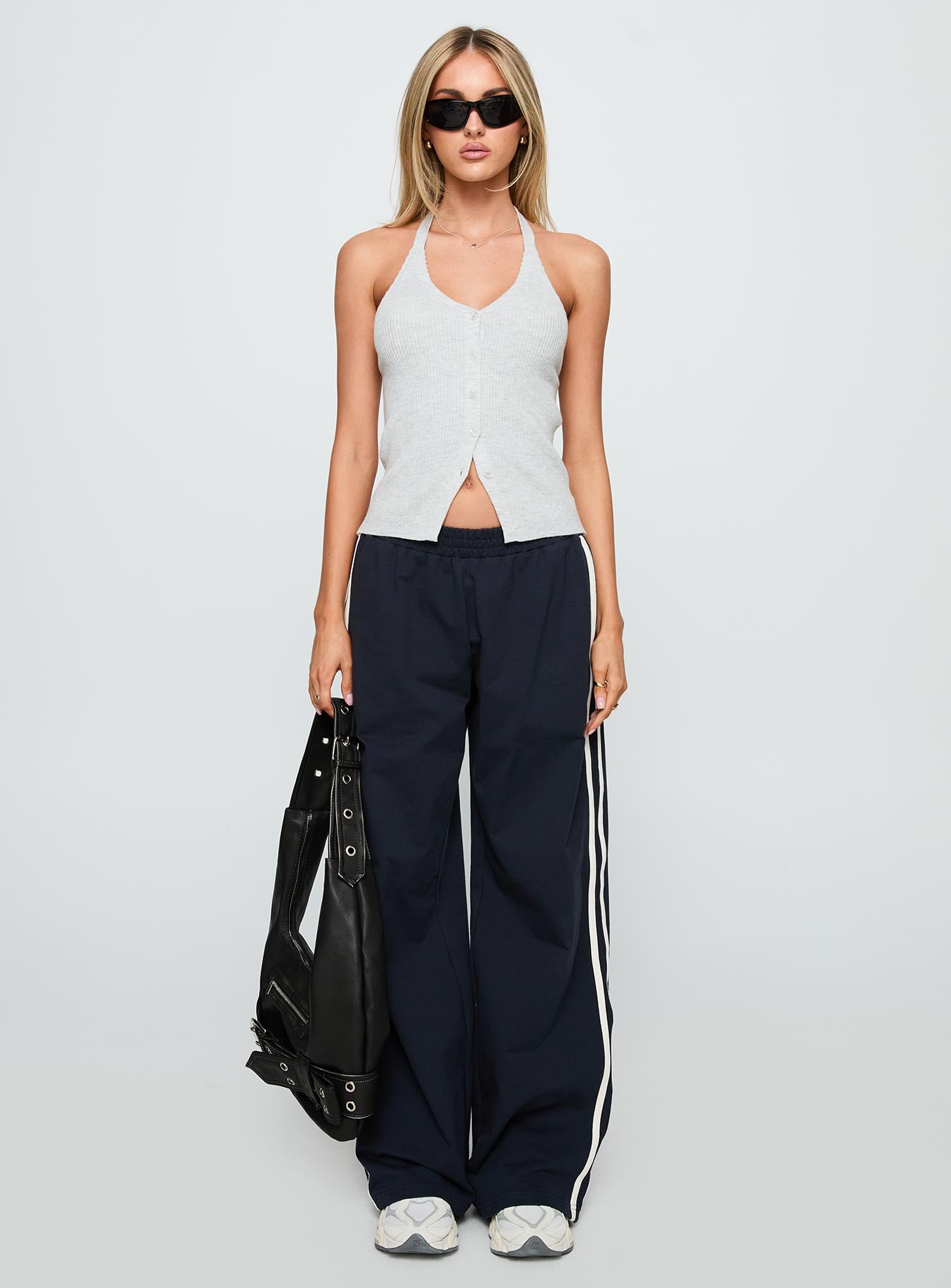 Suzu Knit Halter Top Grey、mySite、solidvoid