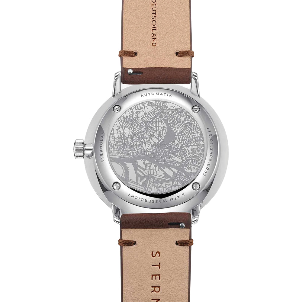  Hamburg Automatic 42mm - Silver on Leather Strap