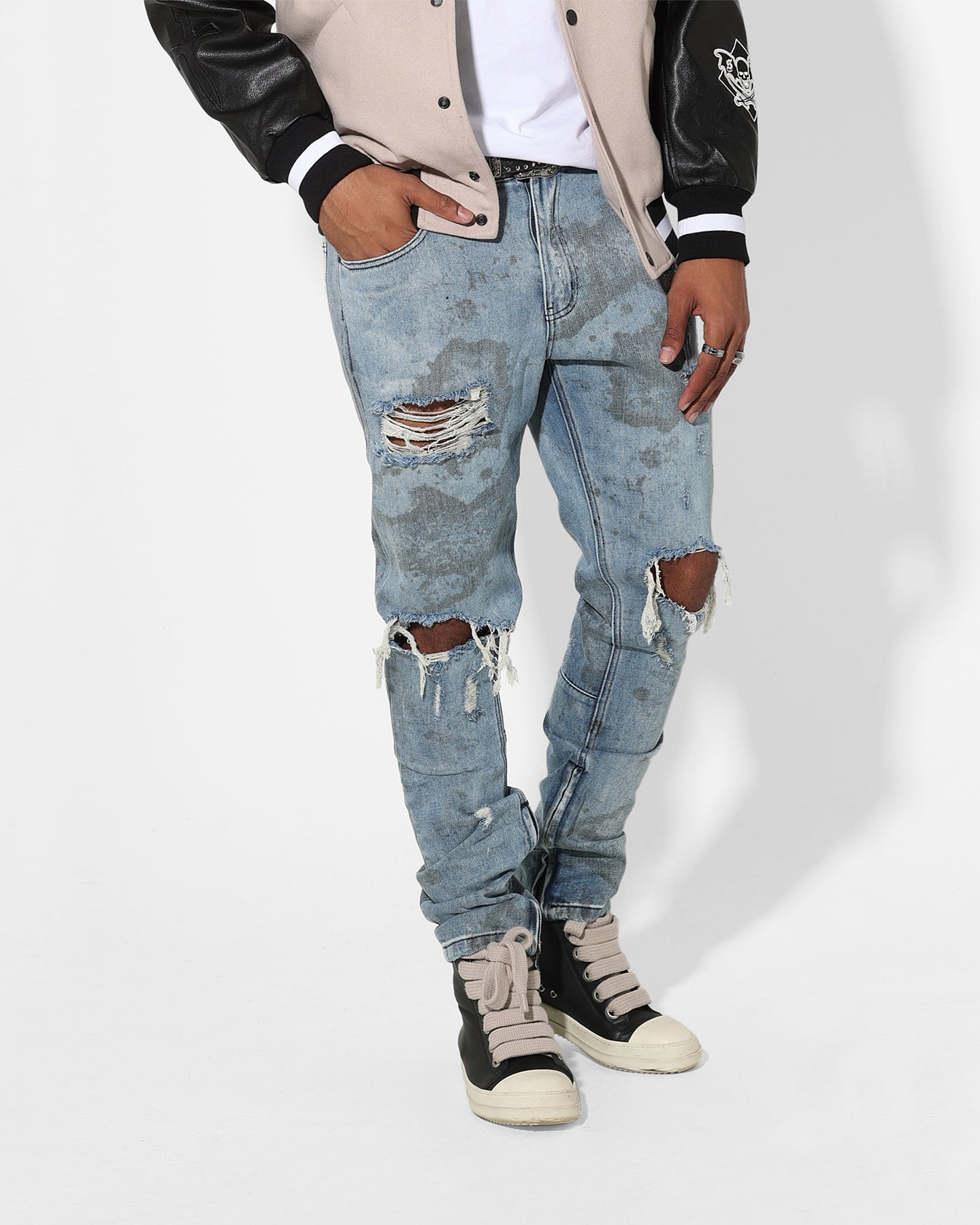 Saint Morta Acid Destroyer Jeans Blue/Black、mySite、zt4zffjzw