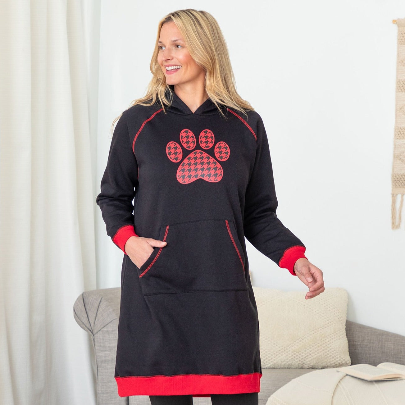 Paw Print Oversized Hooded Sweatshirt、mySite、camillekostekn