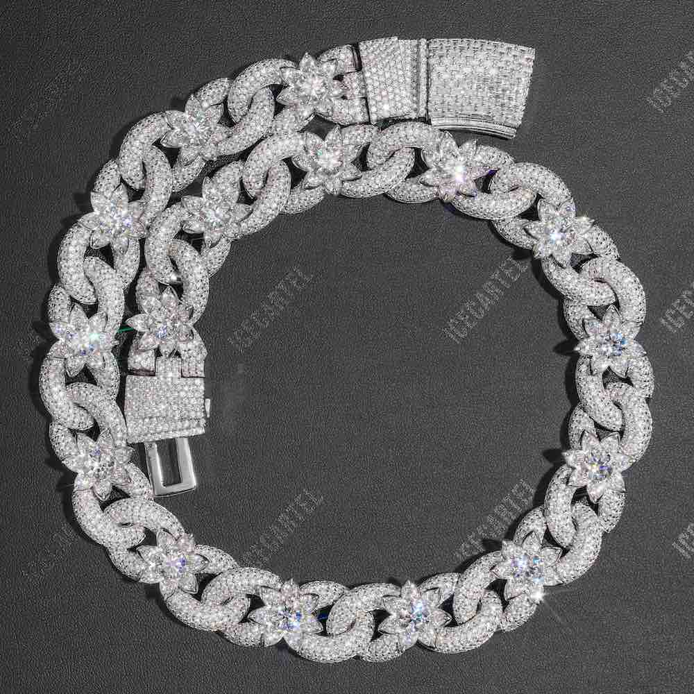 18MM Iced Out Flower Miami Cuban Link Chain 14K Gold、mySite、hinf8tx79