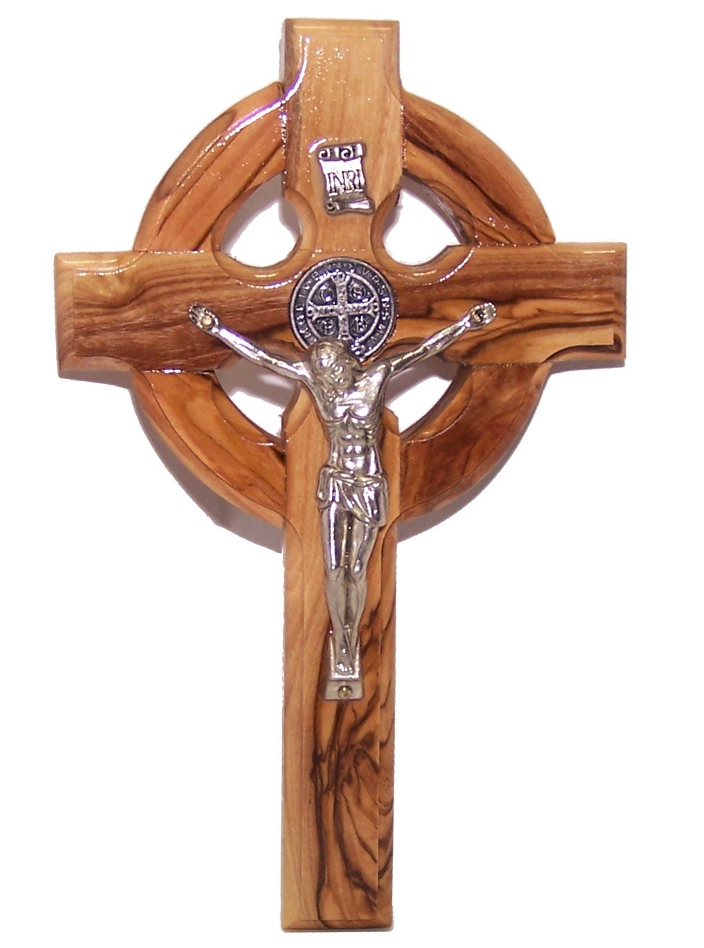  Holy Land Market Celtic and Saint Benedict Medal Handmade Wall Wood Cross Crucifix、mySite、elrpsem3k