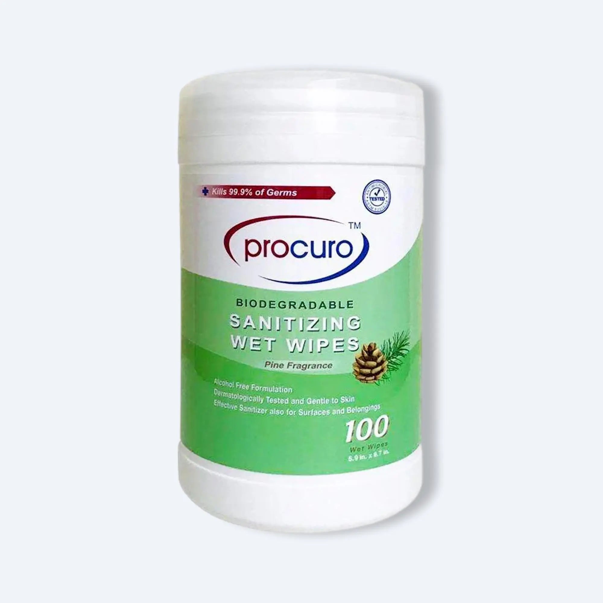 Procuro 無酒精消毒濕紙巾 - 松木清香 (環保可降解 - 100片桶裝)、mySite、g9winljtr