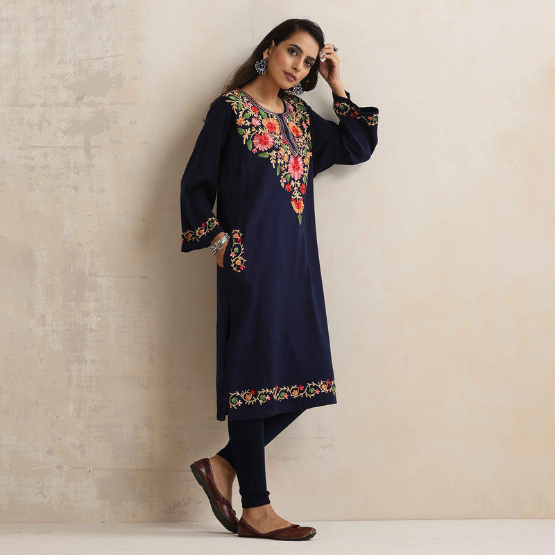 Woolen Kurta For Women | Embroidered | Black、mySite、camillekostekn