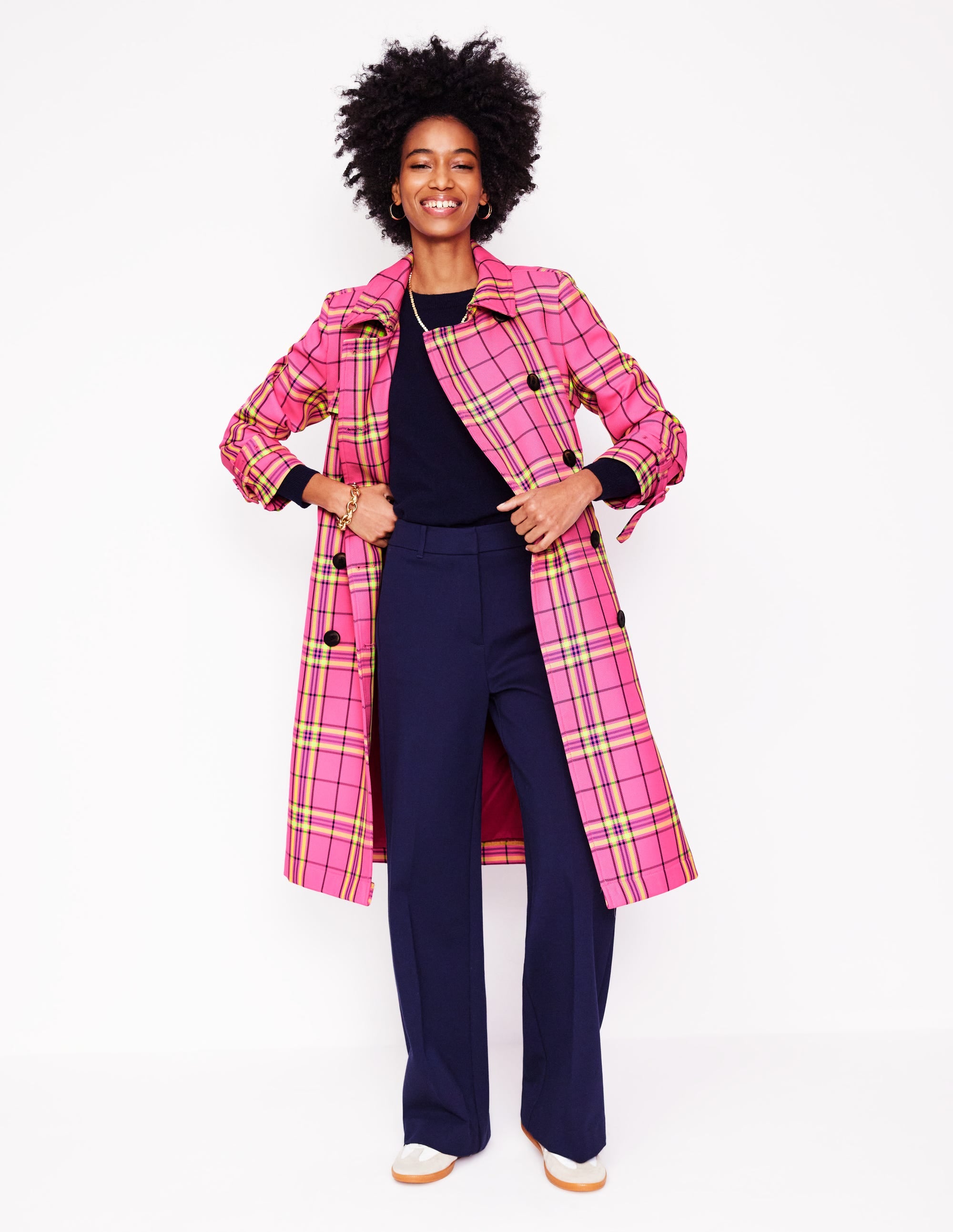  Cheltenham Trench Coat-Pink Neon Check、mySite、ashleygrahame