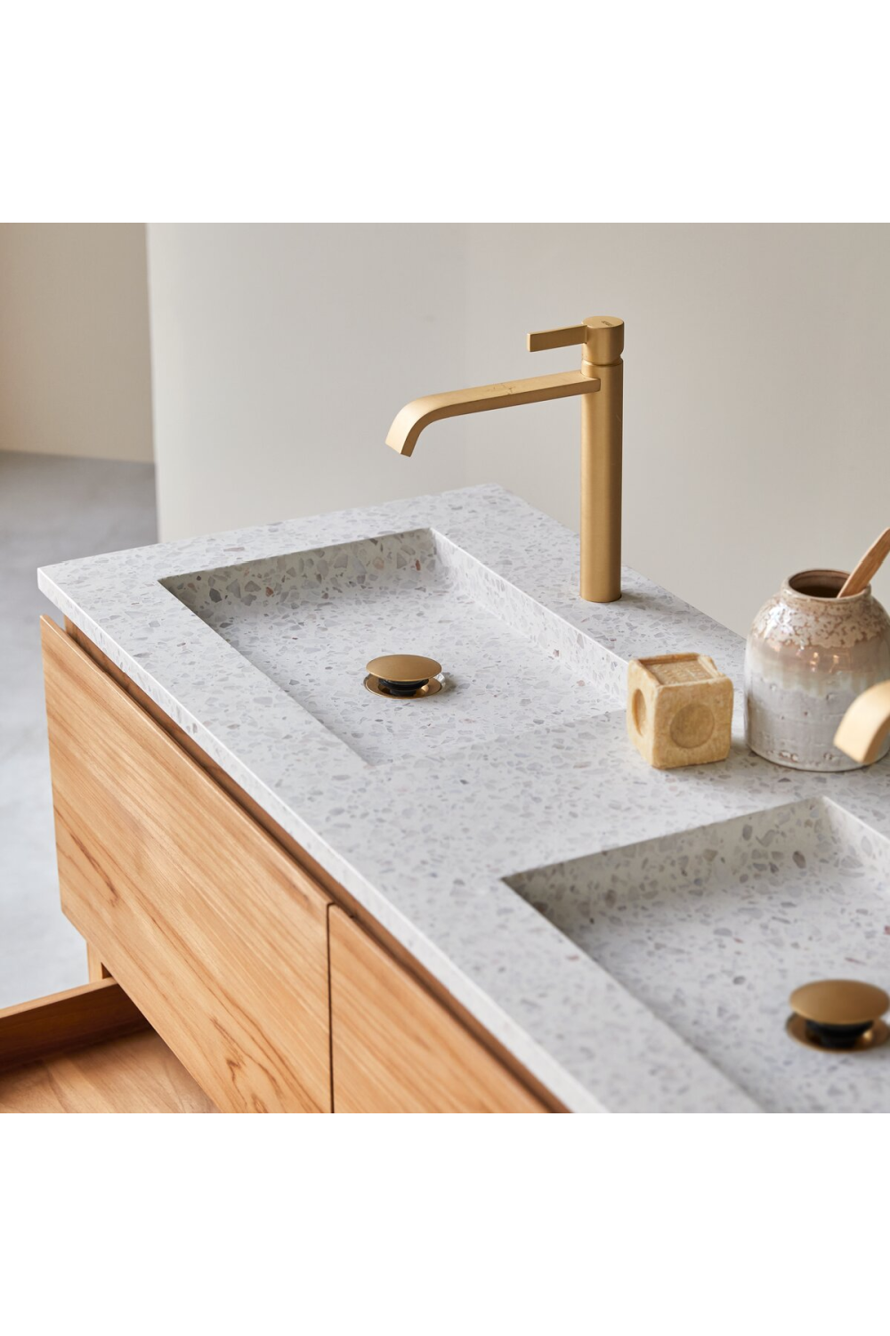 Teak And Terrazo Vanity Unit | Tikamoon Edgar、mySite、neckold