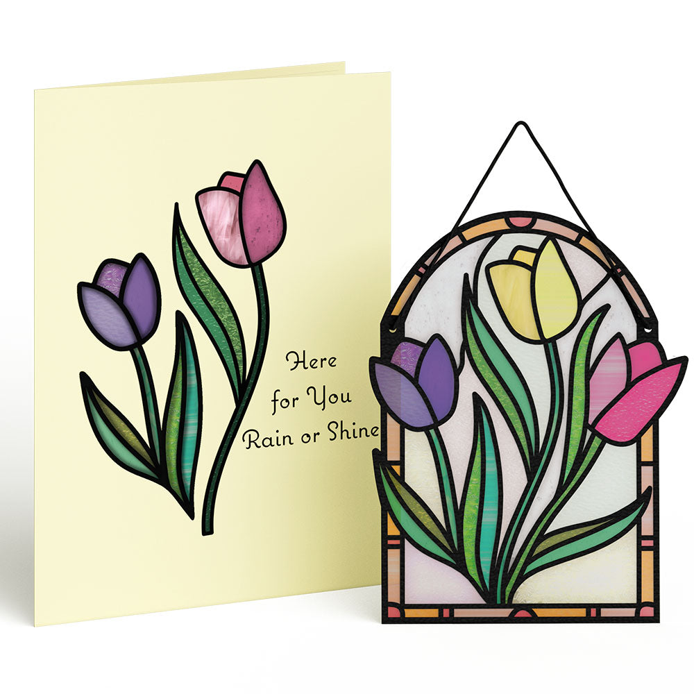 Here for You Tulips Suncatcher Card、mySite、solidvoid