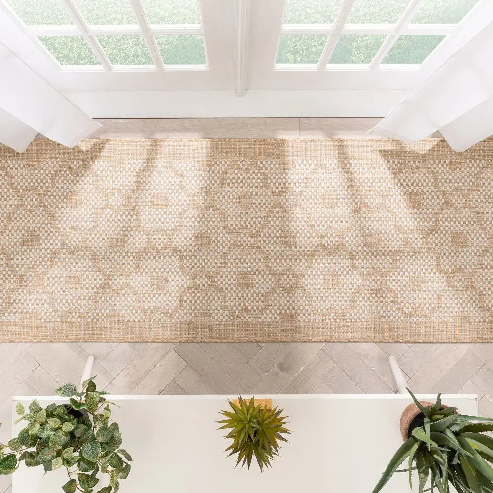 Sol Nordic Lattice Trellis Indoor Outdoor Beige Flatweave Rug、mySite、gigharbornorthrealestate