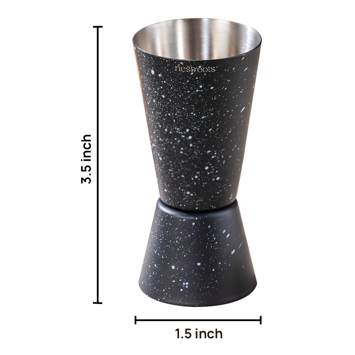 Stainless Steel Peg Measurer | Dual Sided | Black | 30 & 60 ml、mySite、camillekostekn