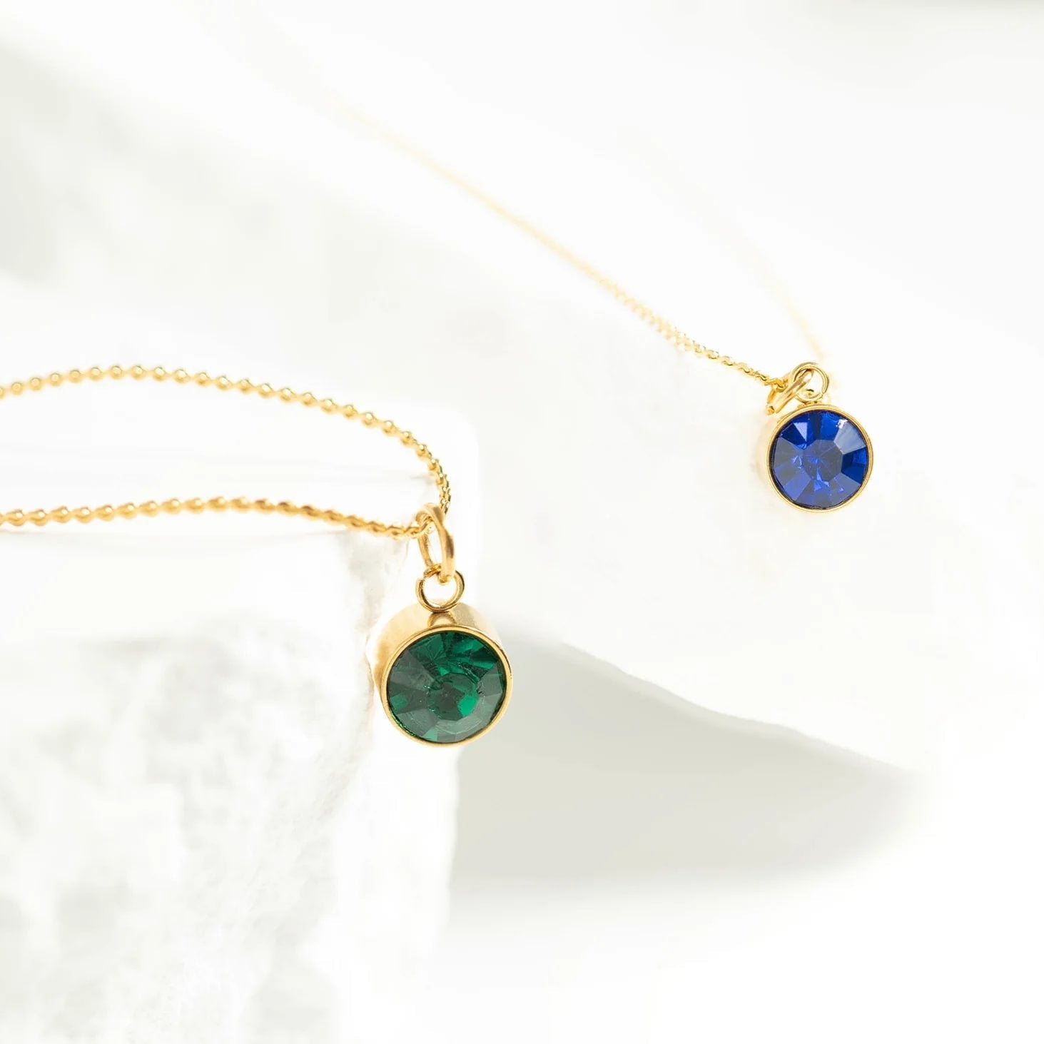 18K Gold PVD Stainless Steel Round Birthstone Charm 8mm / PDL0265、mySite、dreamappss