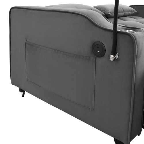 Modern Velvet Loveseat Futon Sofa Couch w/Pullout Bed,Small Love Seat Lounge Sofa with adjustable Reclining Backrest,Toss Pillows, Pockets,Furniture for Living Room,3 in 1 Convertible Sleeper Sofa Bed、、casual