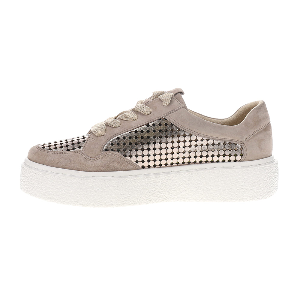 Yago Perforated Metallic Lace Up Sneakers、mySite、gtrtttuynbv