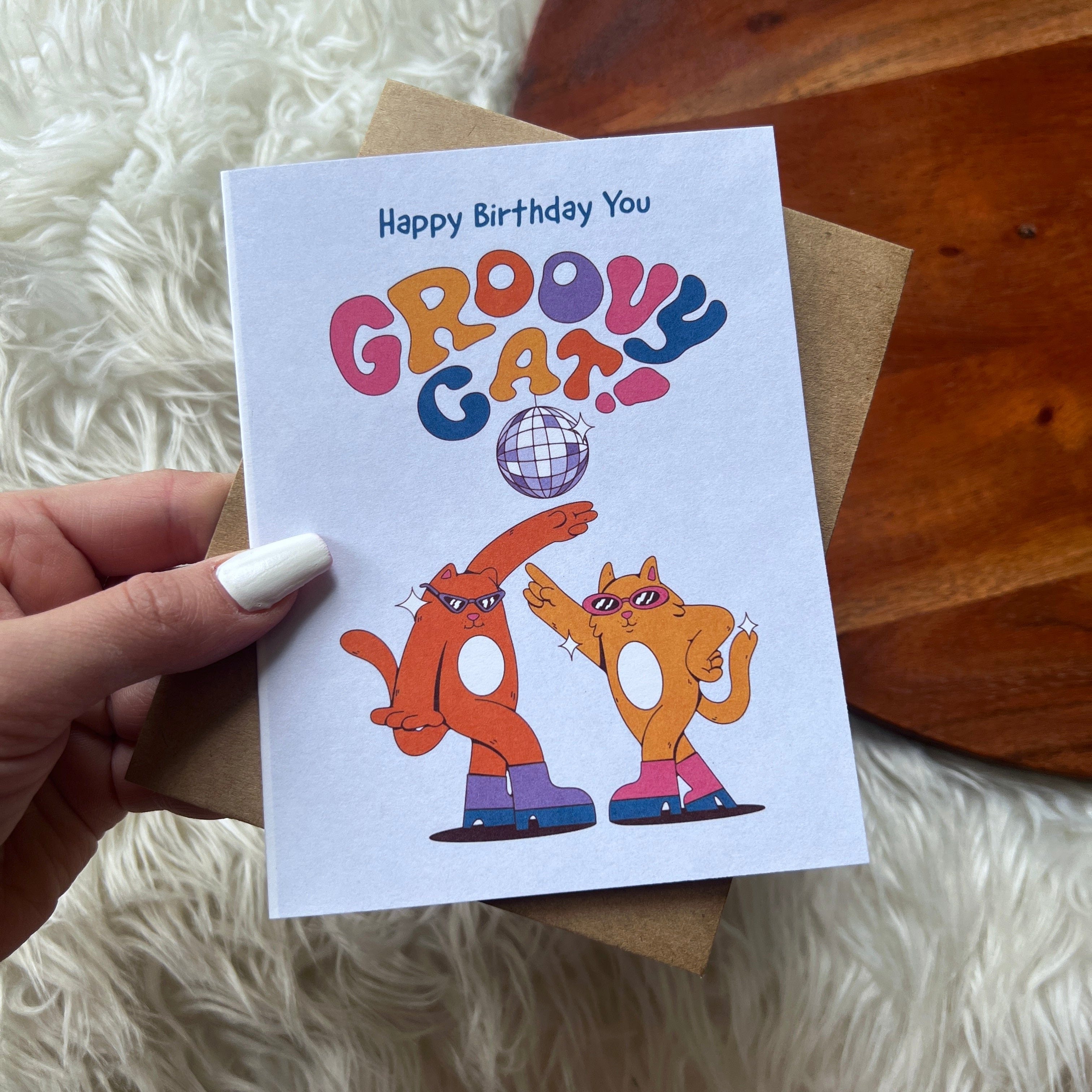  Happy birthday you groovy cat birthday card、mySite、ghnorth