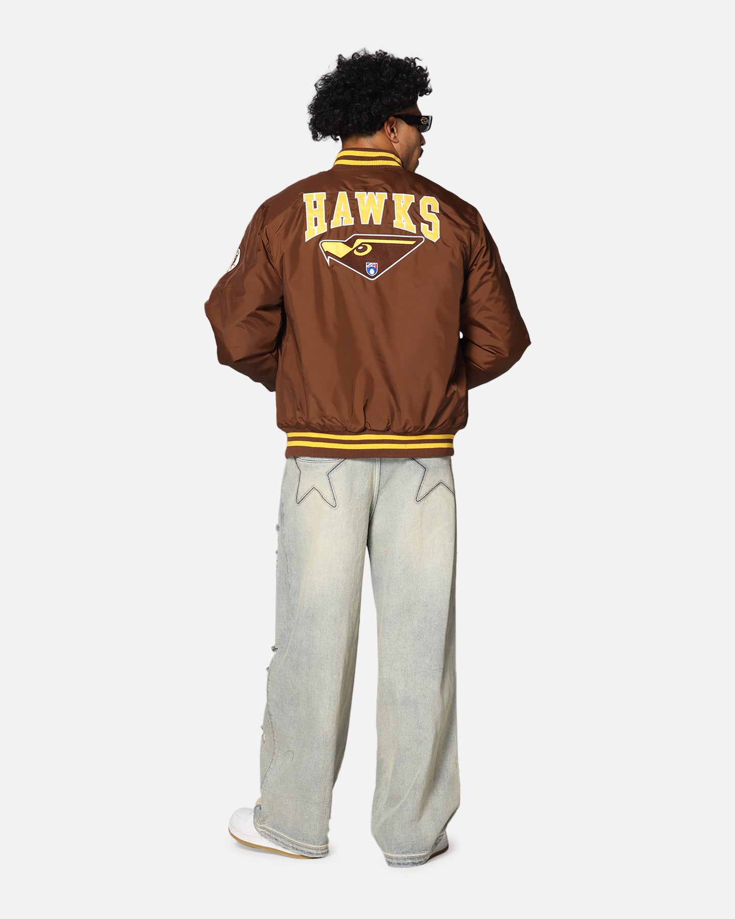 Mitchell & Ness Hawthorn Hawks Team Bomber Jacket Brown、mySite、zt4zffjzw