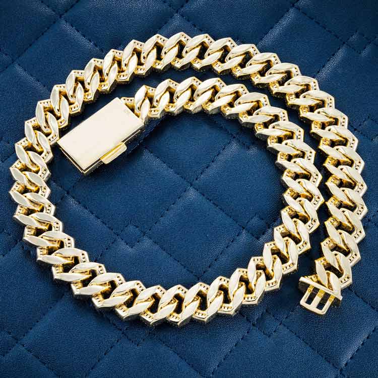 15MM Moissanite Baguette Cuban Link Chain 14K Gold、mySite、hinf8tx79