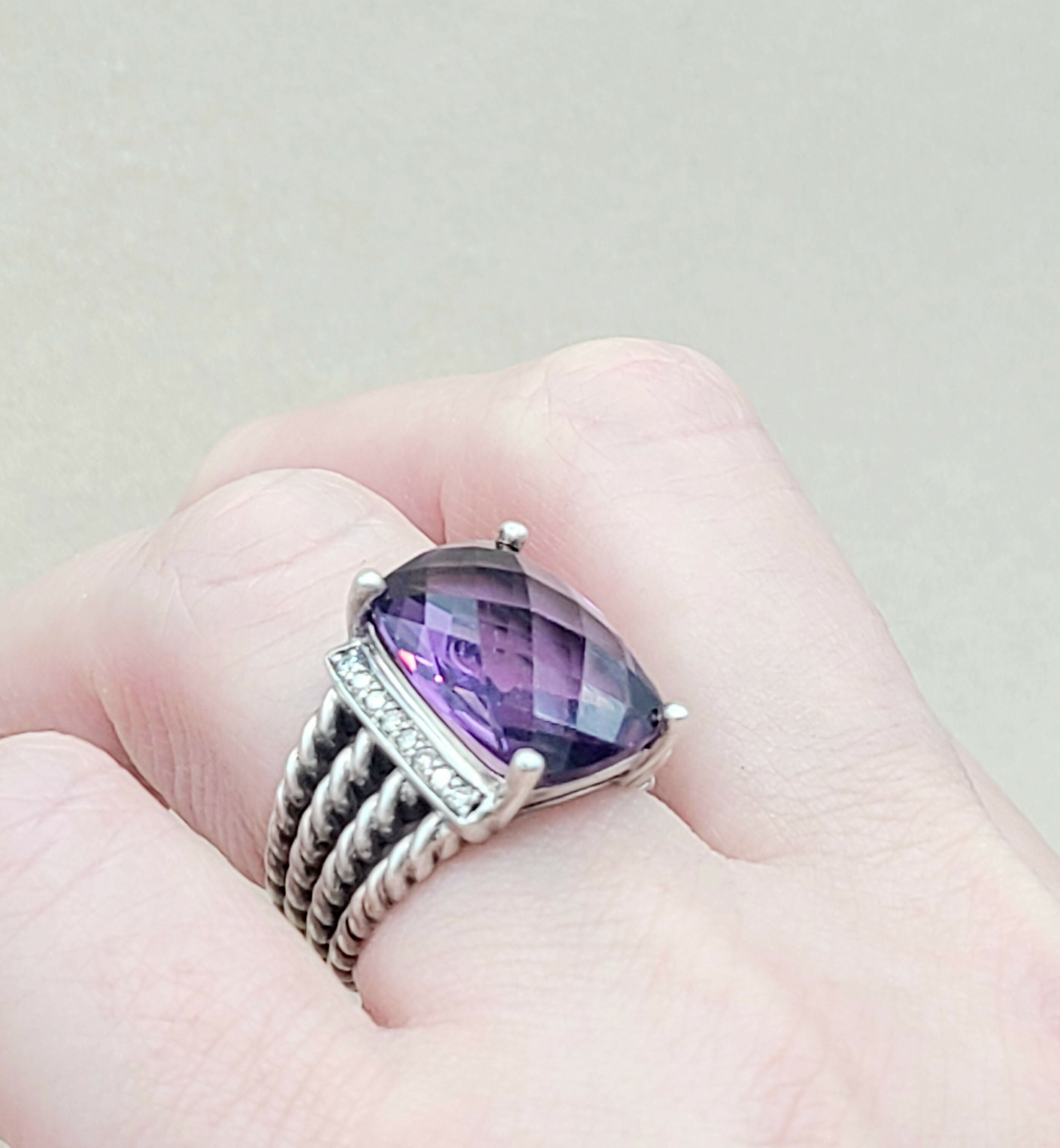 David Yurman Wheaton Ring 16x12 Amethyst & Diamonds、mySite、hinf8tx79