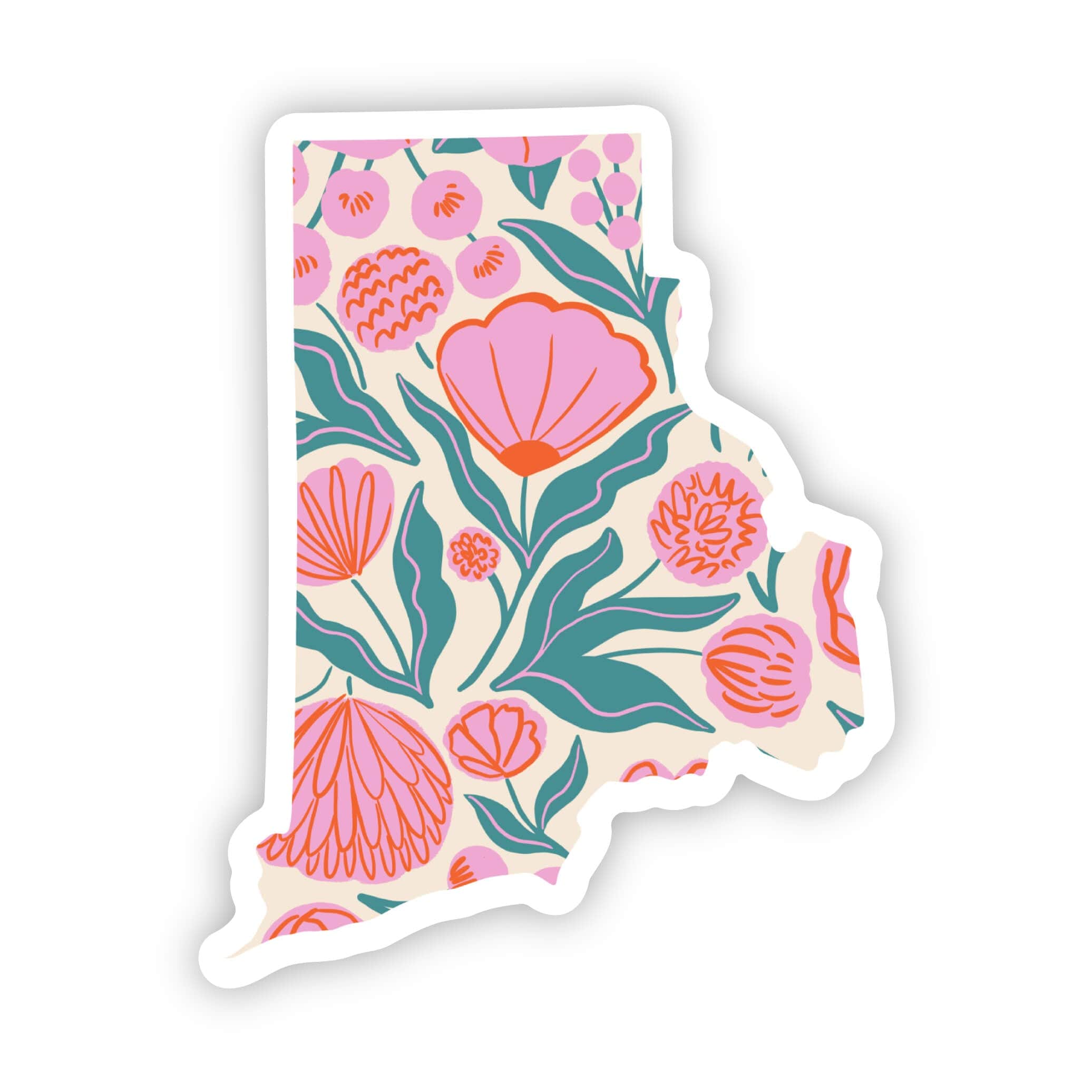  Rhode Island Sticker - Elegant Floral、mySite、elrpsem3k