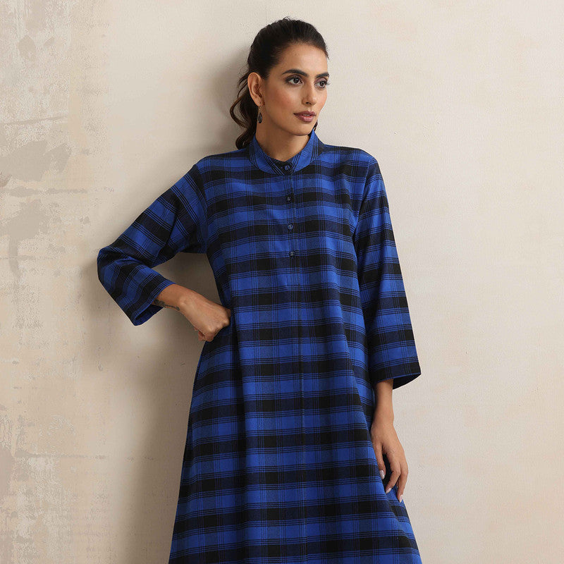 Cotton Dress For Women | Checkered Print | Blue、mySite、camillekostekn