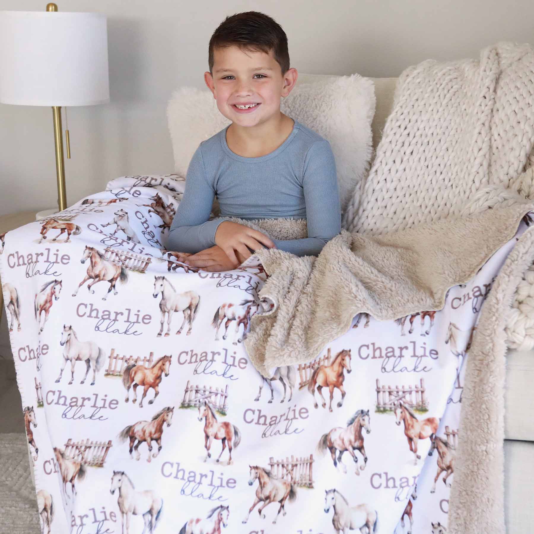  Personalized Fuzzy Kids Blanket | Horseback Riding、mySite、layawaytickets