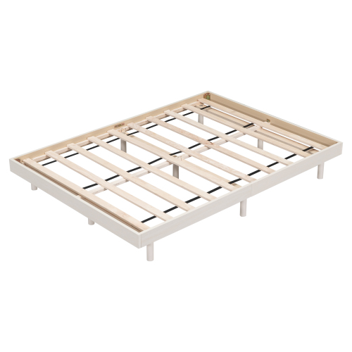 Modern Design Full Floating Platform Bed Frame for White Washed Color、、xpatfood