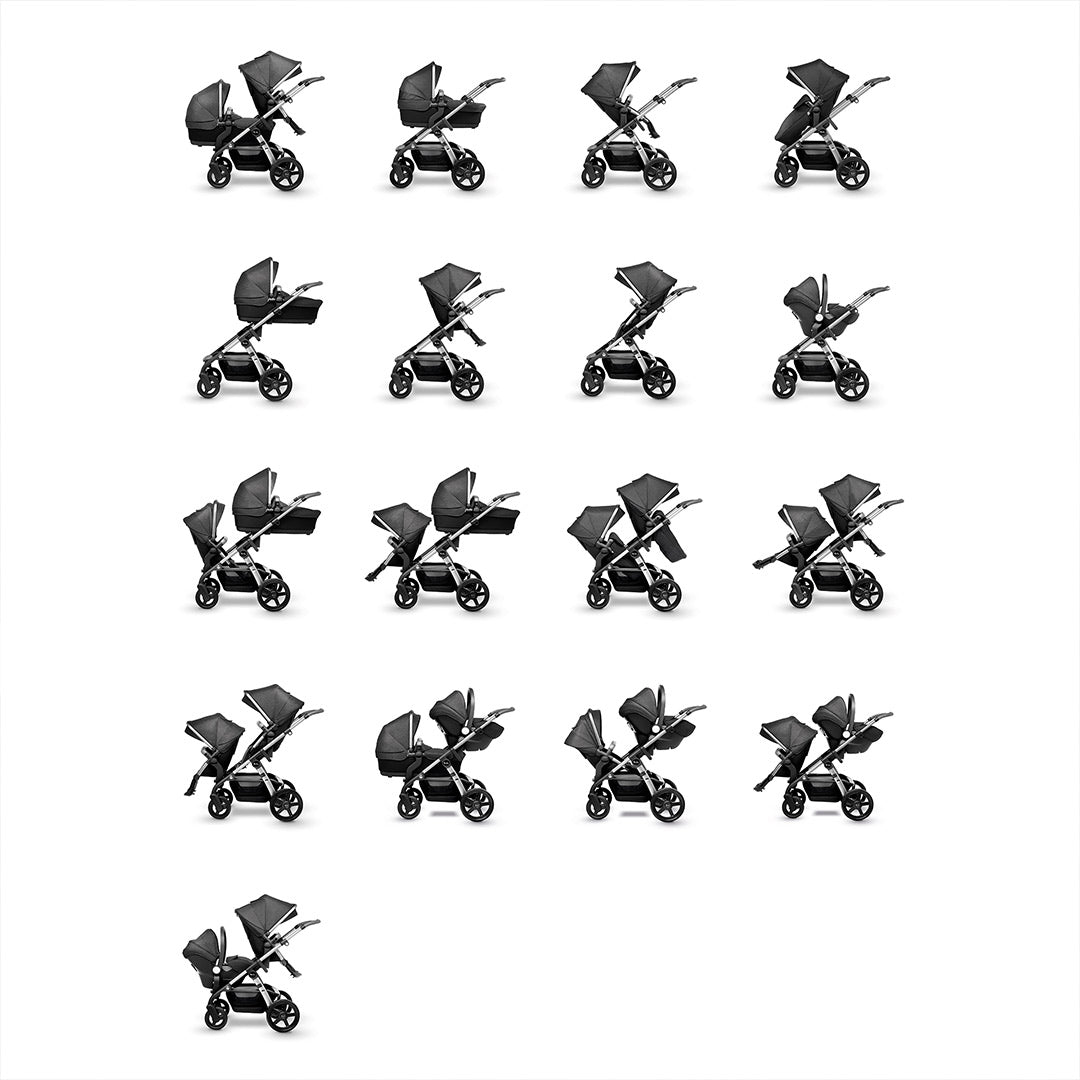  Silver Cross Wave 3 Twin Pushchair - Onyx、mySite、merchandisen