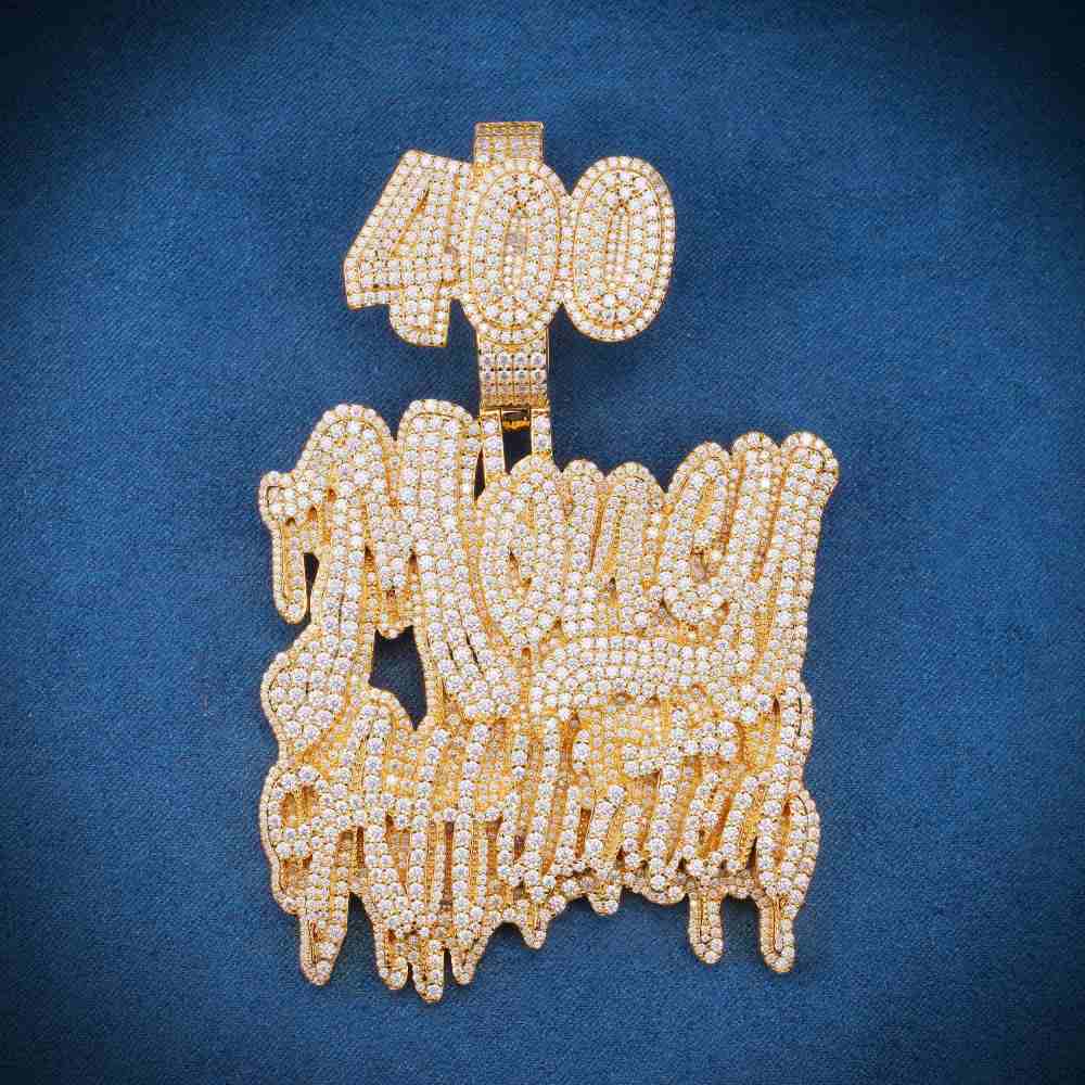 MONEY ATTITUDE Custom Moissanite Pendant 14K Yellow Gold、mySite、hinf8tx79