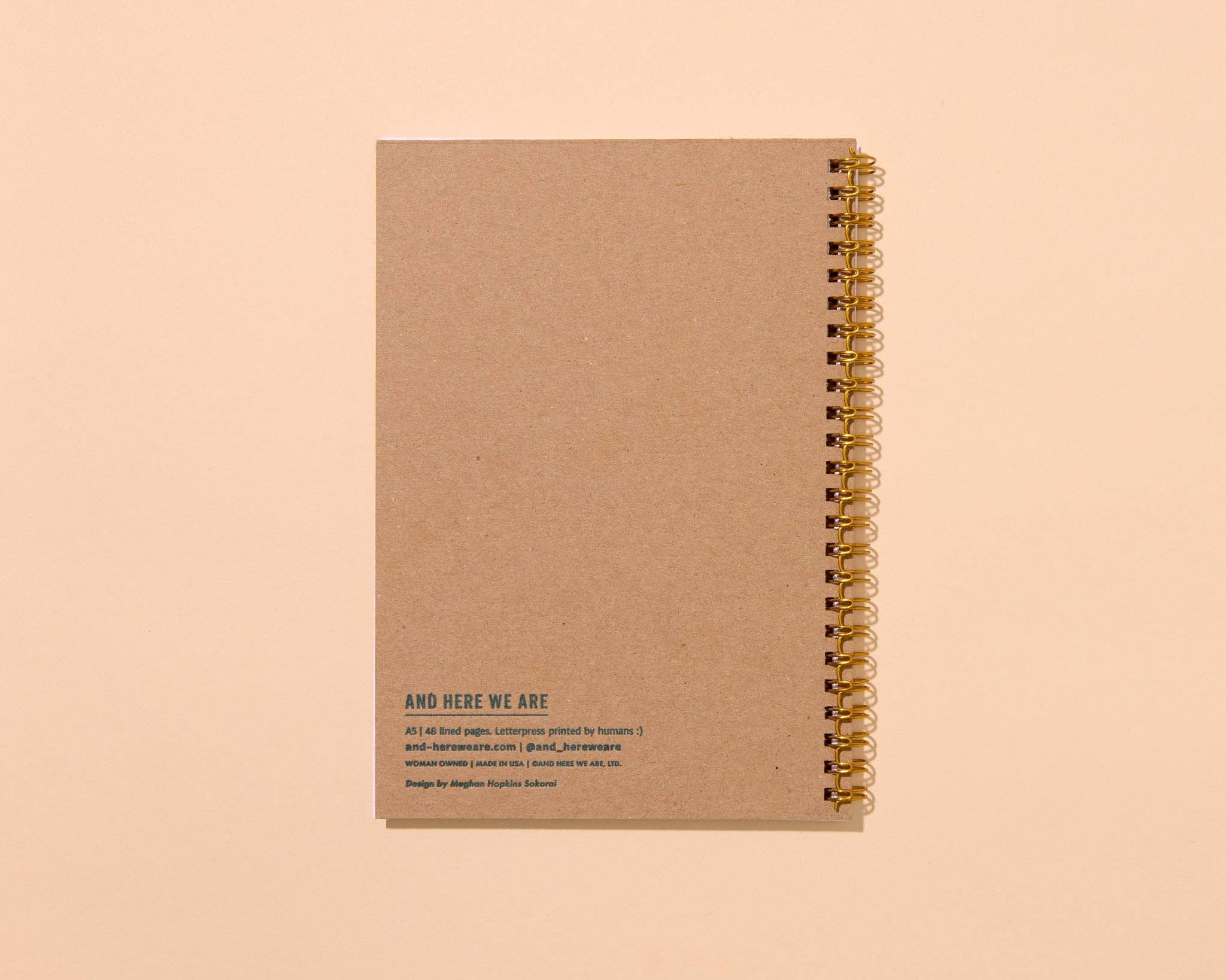 And Here We Are - Strawberry Letterpress Spiral Notebook - Made in USA、mySite、garagedoors4me