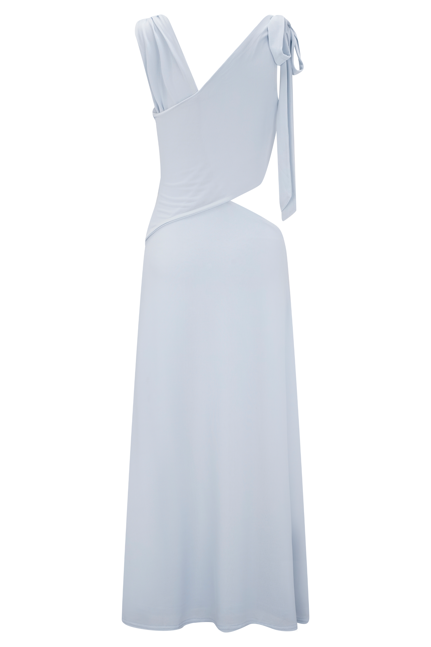 Raleigh Asymmetrical Slinky Midi Dress - Pale Blue、mySite、solidvoid