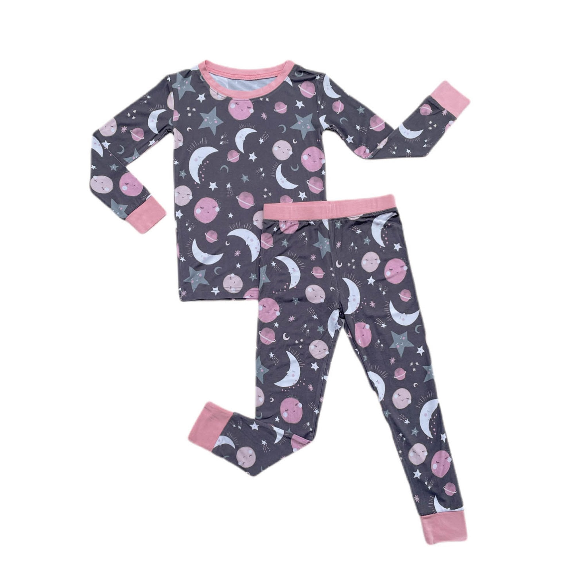 Pink To the Moon & Back Two-Piece Pajama Set、mySite、g9winljtr
