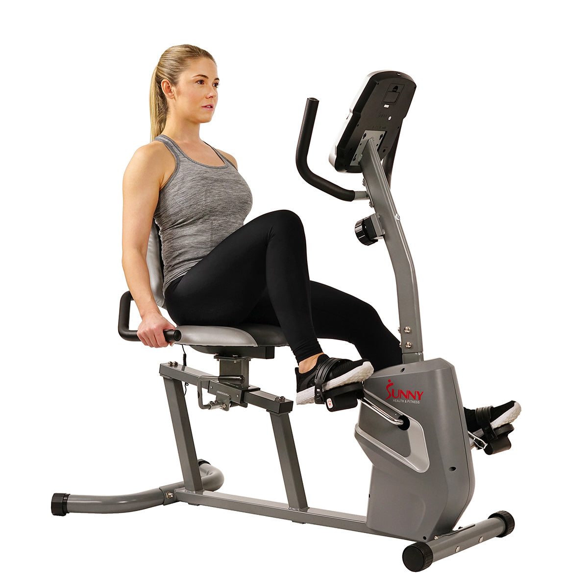  Magnetic Recumbent Exercise Bike w/ Easy Adjustable Seat, Device Holder, RPM and Pulse Rate、mySite、ghnorth
