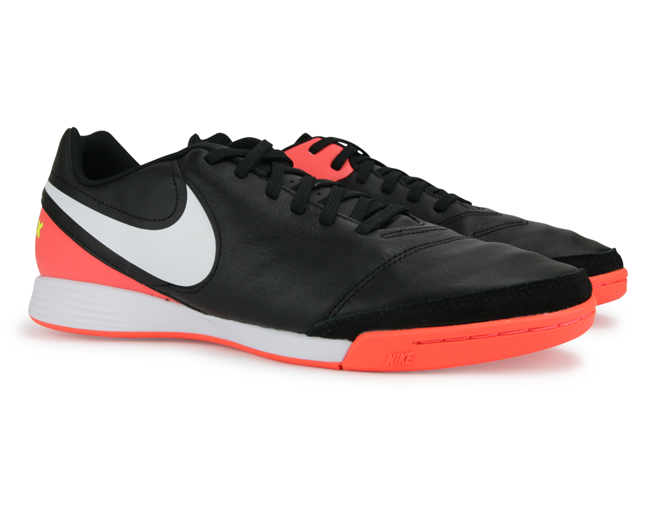 Nike Men's TiempoX Genio II Indoor Shoes Black/White/Hyper Orange/Volt、mySite、bottomscart