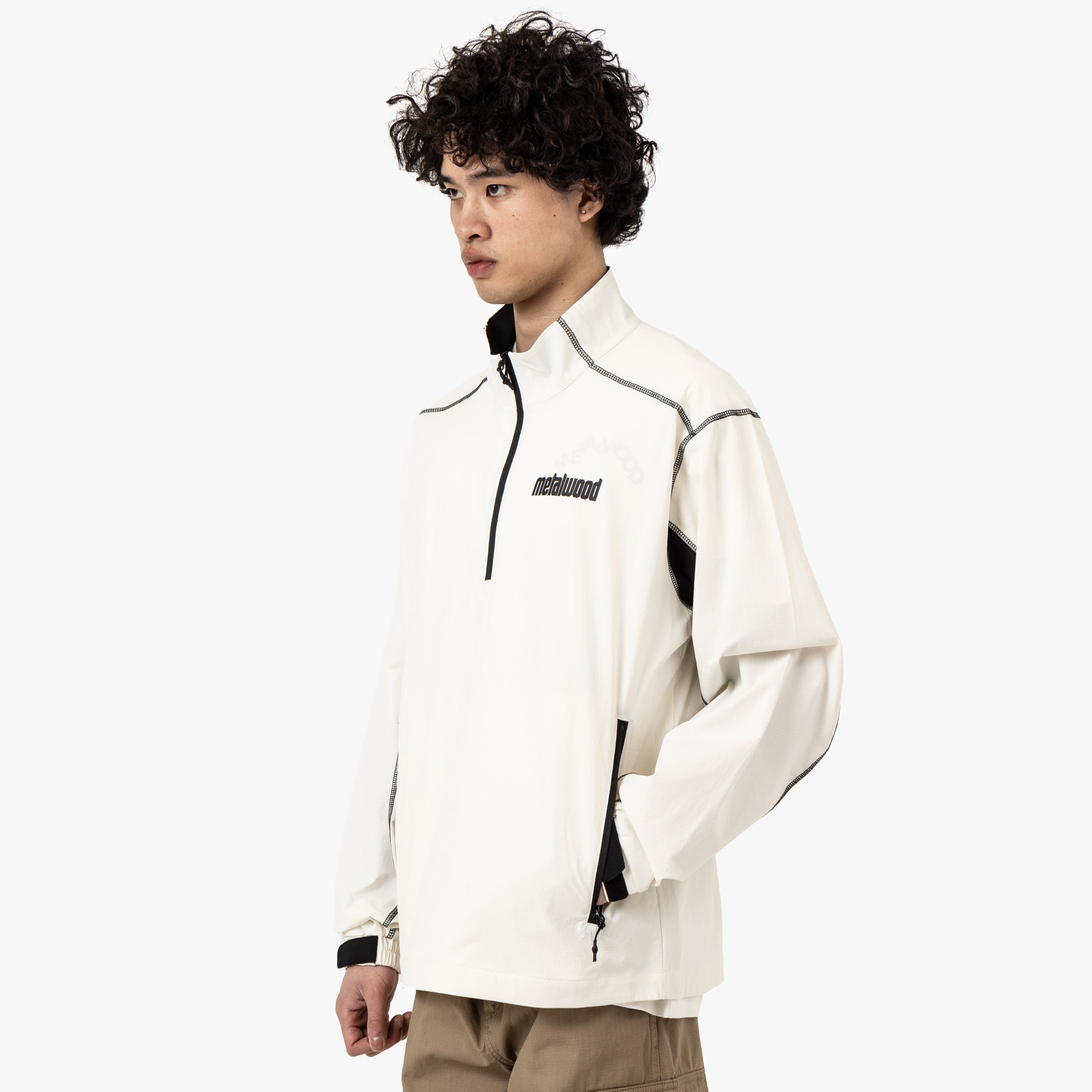  Metalwood Tech 1/4 Zip Pullover Jacket / White、mySite、merchandisen