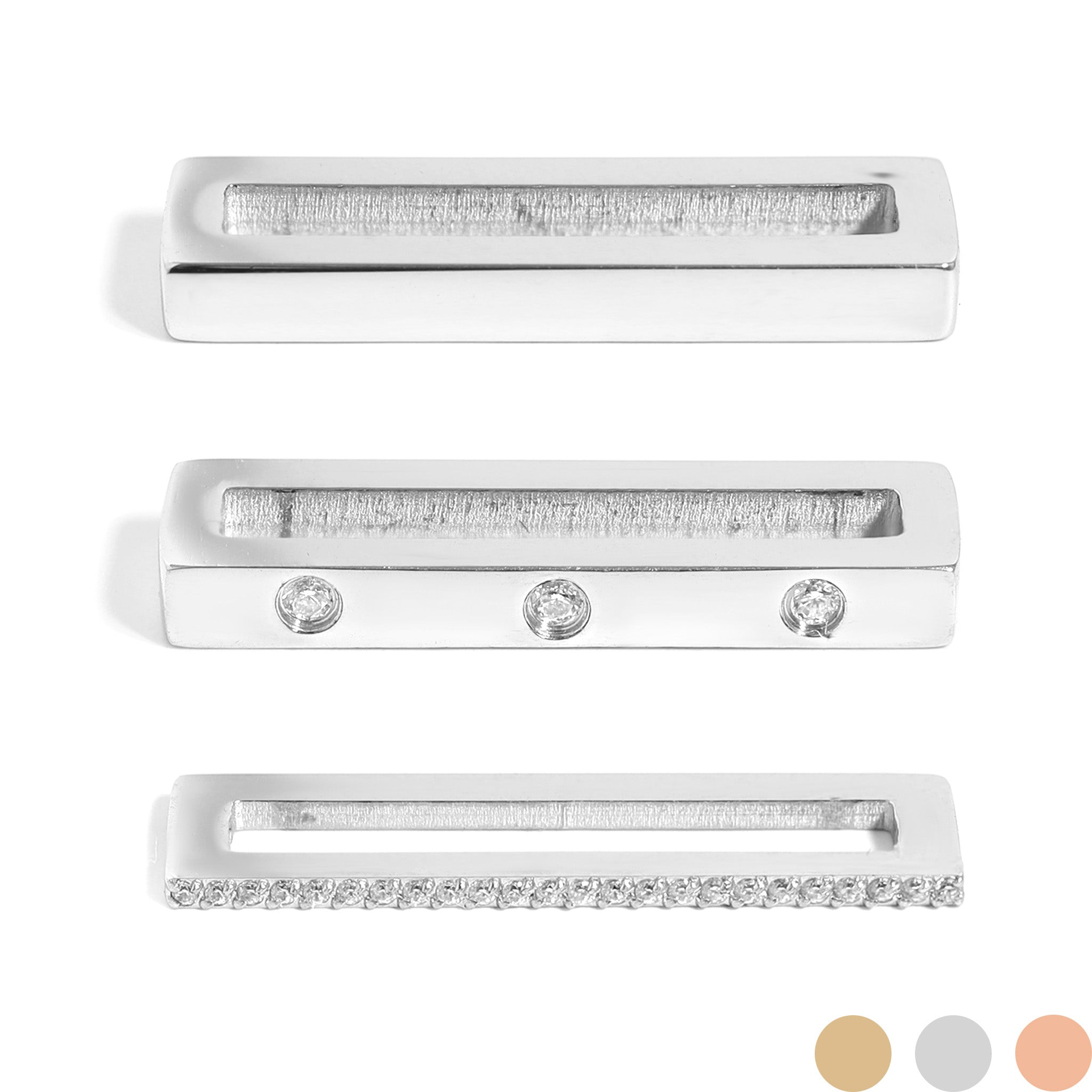 Stainless Steel Engravable 3 Piece Smart Watch Charm Set / SBB0363、mySite、dreamappss