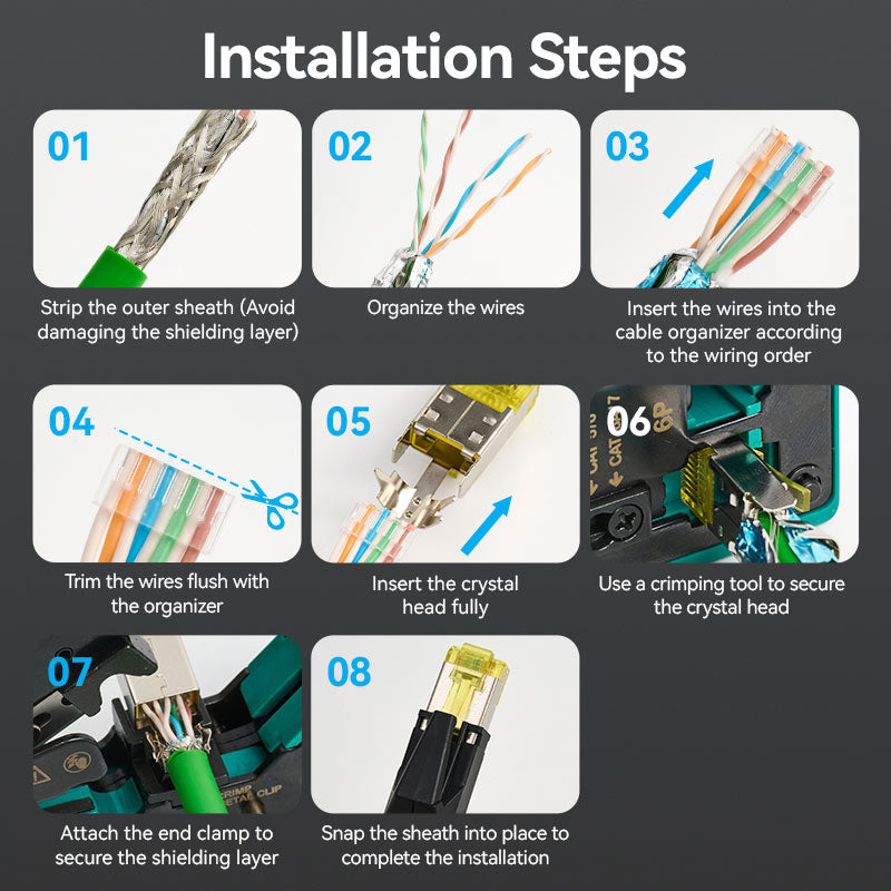 Vention Cat6A FTP 8P8C RJ45 Modular Plug DE Standard Black、mySite、fannypackpong