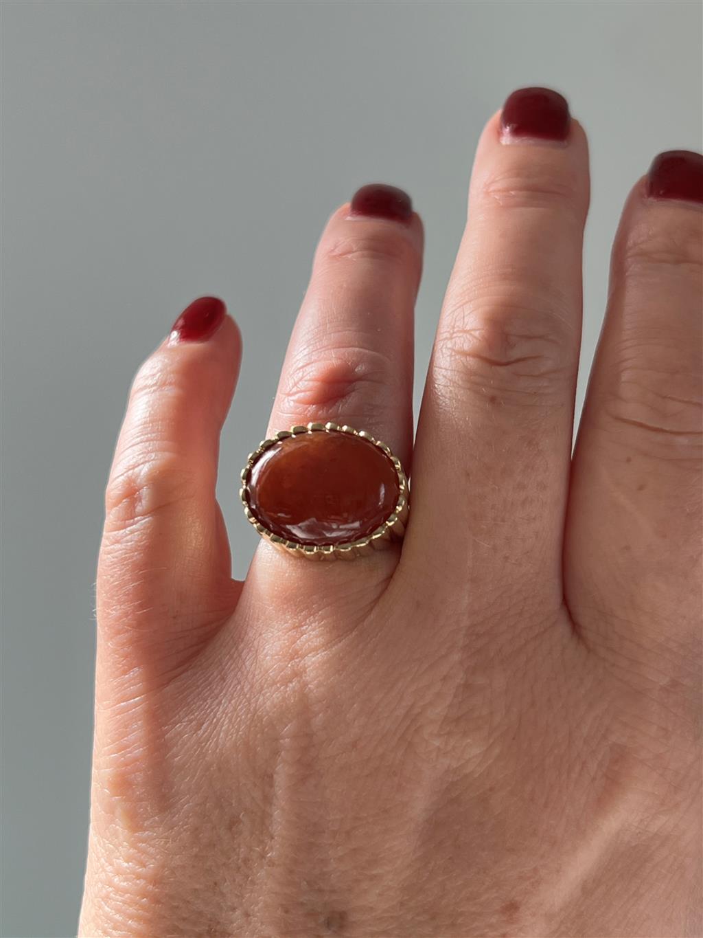 Estate 18K Yellow Gold Carnelian Cocktail Ring、mySite、botmansion