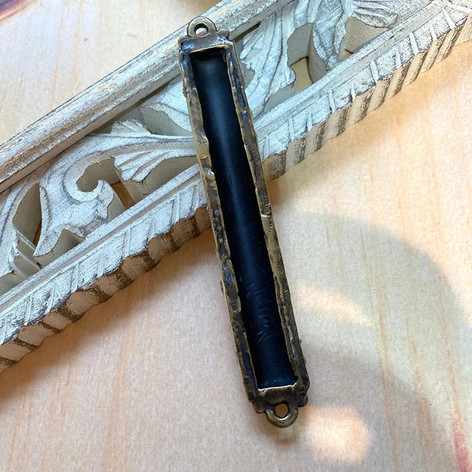 Dark Blue Onyx Mezuzah by Michal Golan、mySite、topwebapps