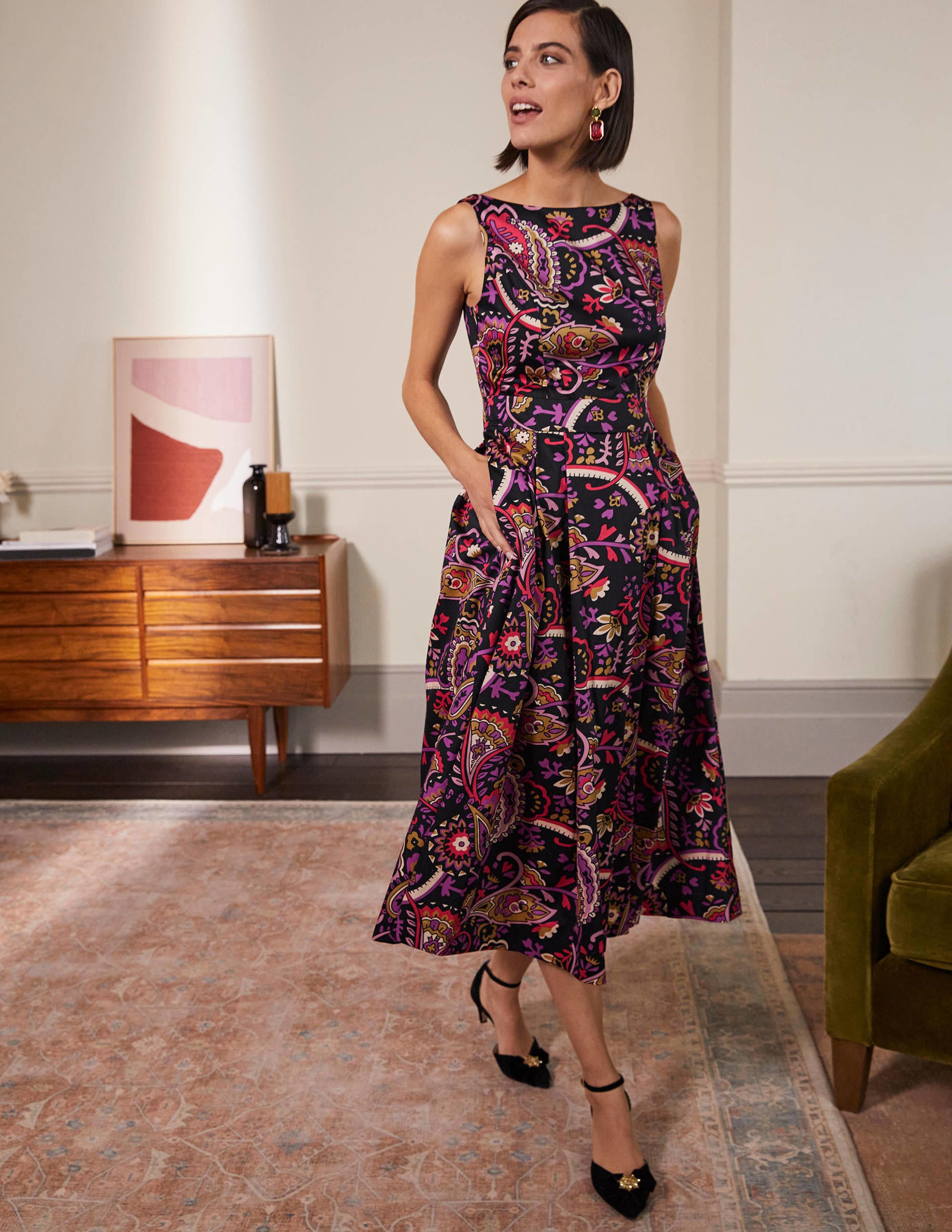  Scoop Back Fit and Flare Dress-Black, Fantastical、mySite、ashleygrahame