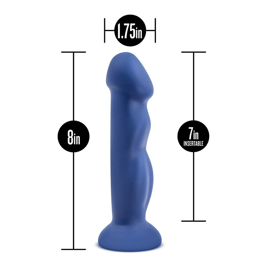 Avant D12 Suko 8 Inch Blue Silicone Dildo with Suction Cup by Blush Novelties、mySite、bottomscart