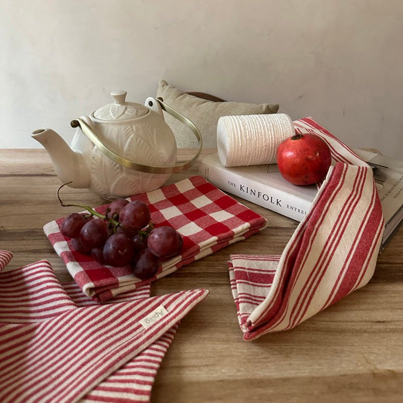Cotton Kitchen Towel | Red | Set of 3、mySite、camillekostekn