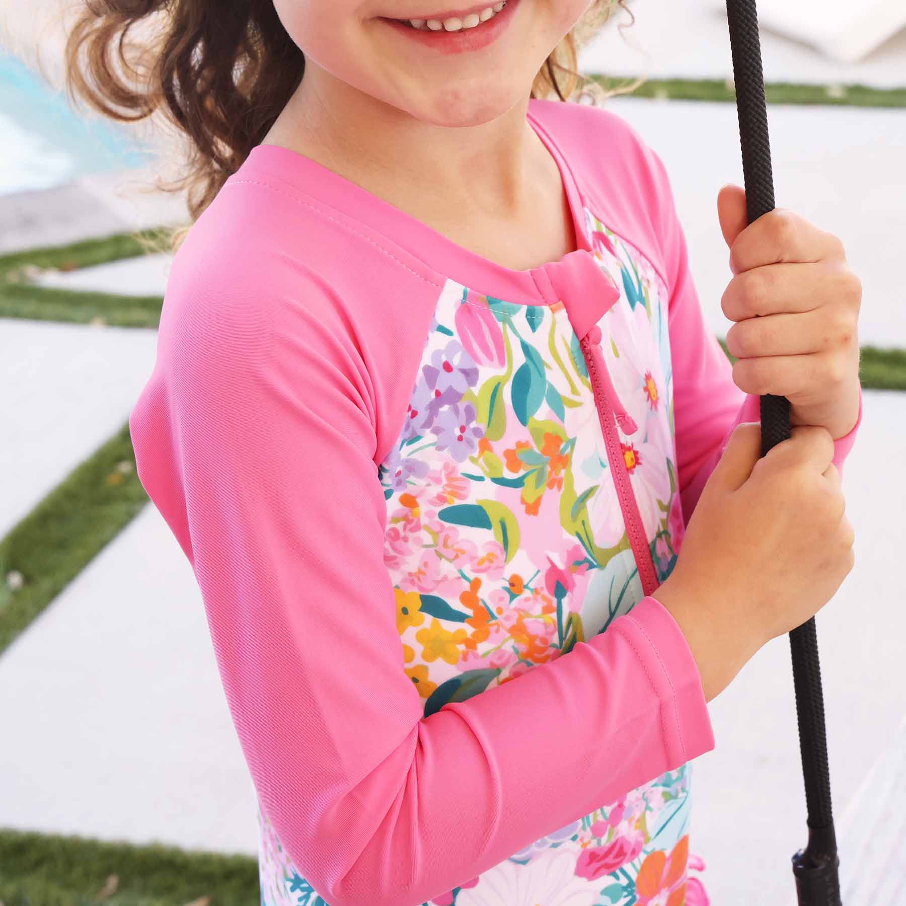  Long Sleeve Rash Guard with Front Zipper | Seaside Blooms、mySite、layawaytickets