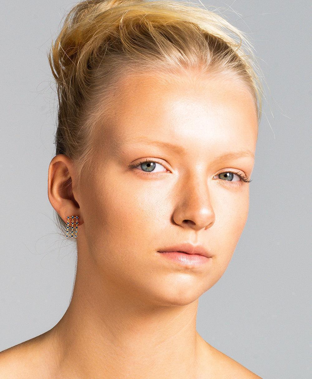 Mila Earrings Blue 18ct Gold Plated、mySite、botmansion