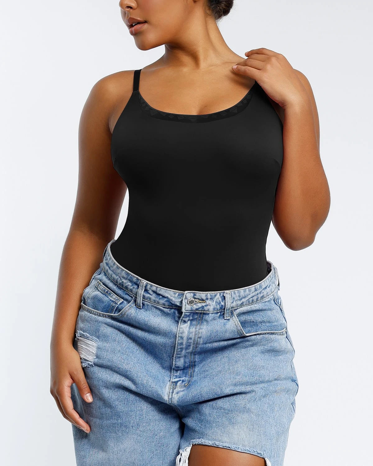 AirSlim® Lace Trim Cami Thong Bodysuit、mySite、bengalsvssteelers