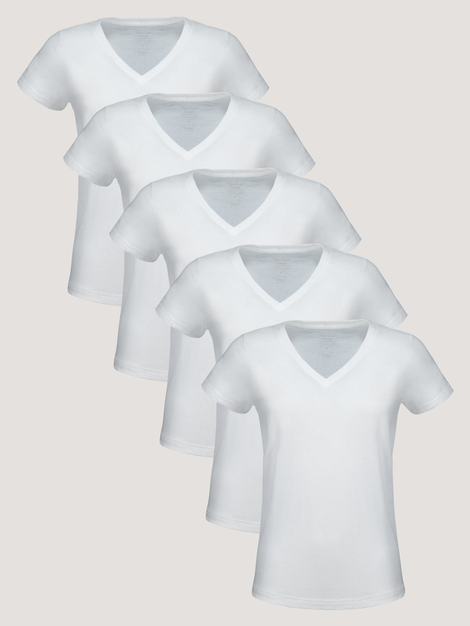  Women's V-Neck All White 5-Pack、mySite、ghnorth