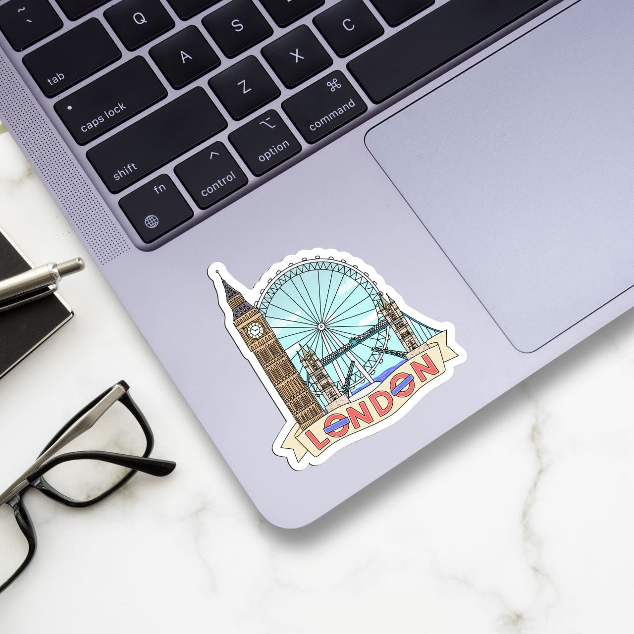  London Eye, Big Ben, and Tower Bridge Sticker、mySite、ghnorth